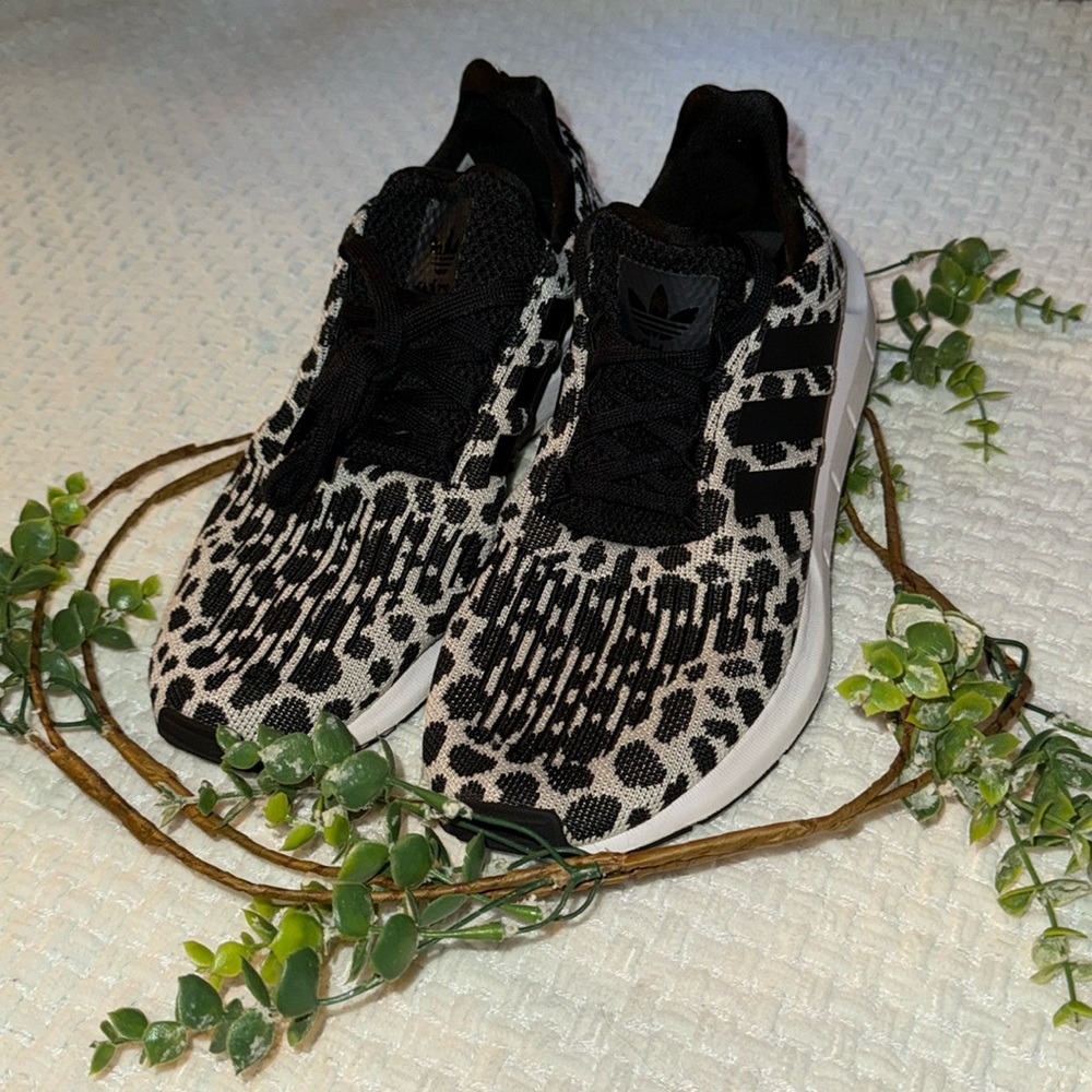Adidas Swift Run 1.0 Running Shoe Black and White Printed Women’s Shoe